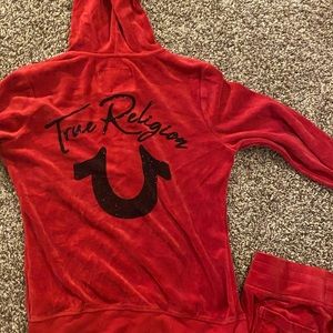 True religion velvet track suit
